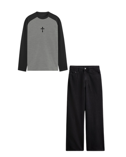 Raglan x Black Jeans